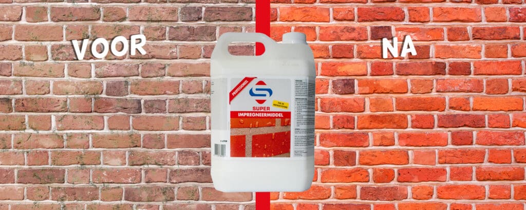 Photo avant et après l'imprégnation d'un mur extérieur contre l'humidité avec SuperCleaners